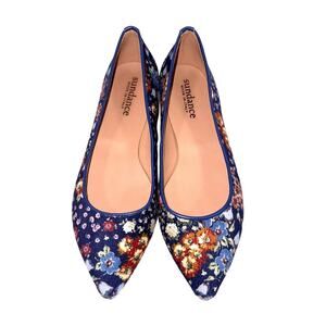 Sundance Marais Pointed Toe Floral Ballet Flats Womens Size 6 EU 36 Italy Shoes